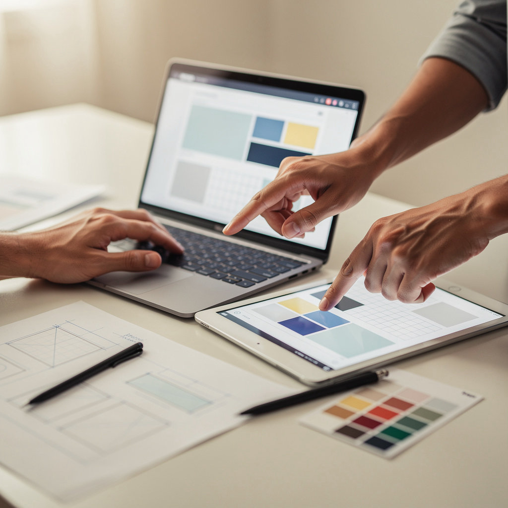 webyodlukyna team collaborating on a web design project, reflecting our core values of innovation and customer focus